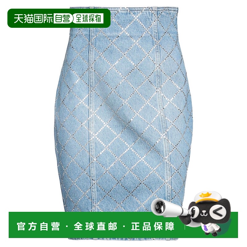 1h可退 香港直邮Balmain 巴尔曼 女士 牛仔半身裙 blue蓝色 舒适