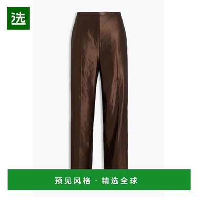 1h可退 香港直邮LOULOU STUDIO 女士 Sally 亚麻真丝混纺缎面直筒