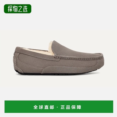 欧洲直邮UGG Ascot男士灰色拖鞋羊毛乐福鞋
