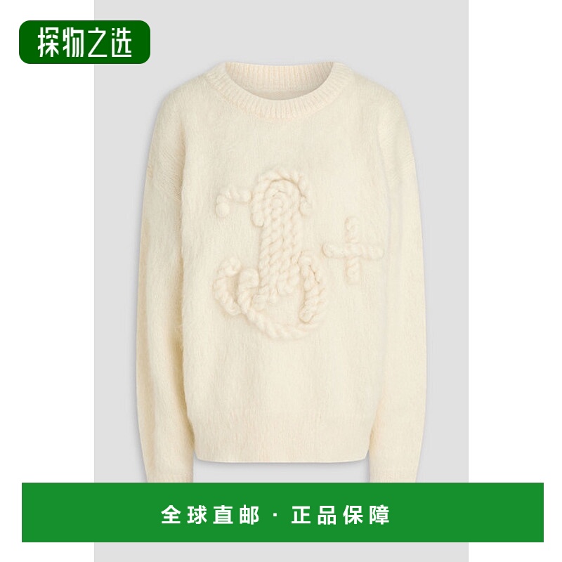 香港直邮Jil Sander 吉尔·桑达 女士 嵌花马海毛混纺毛衣 J40GP0