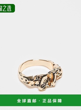 香港直邮ASOS 女士 纹理设计色调戒指(金色) metal金属色 舒适时