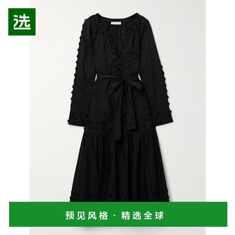 1h可退 香港直邮ULLA JOHNSON 女士 Emera 束带嵌花棉纱中长连衣,女装/女士精品,T恤,淘宝优惠券,粉丝福利购,淘宝优惠卷