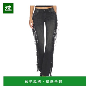 1h可退 香港直邮jaded london 女士 流苏小喇叭牛仔裤 JWL5281