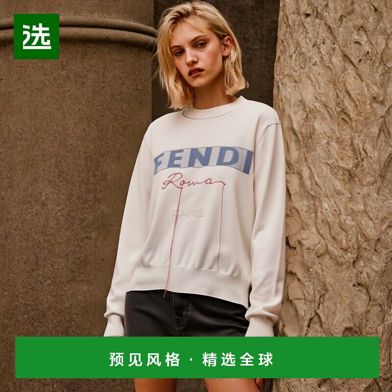 韩国直邮FENDI 罗马羊绒针织衫 女士圆领套头衫 (FZXA19 ANZC F0Z