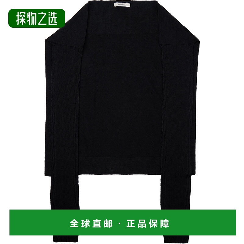 1h可退 香港直邮Lemaire 男士 黑色 Trompe L'oeil 围巾 AC1207LK