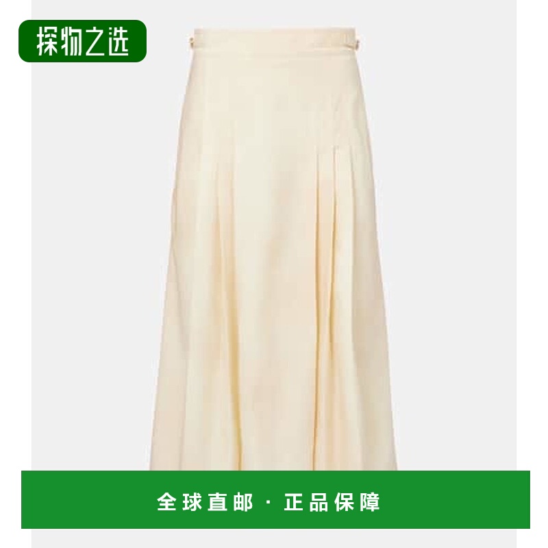 1h可退 香港直邮Gabriela Hearst 女士 Lerna 褶裥初剪羊毛中长半