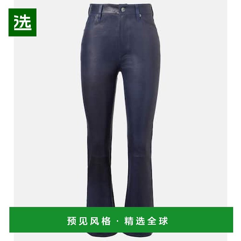 1h可退 香港直邮Frame Denim 女士 Reboot 短款皮革小喇叭裤,女装/女士精品,休闲裤,淘宝优惠券,粉丝福利购,淘宝优惠卷