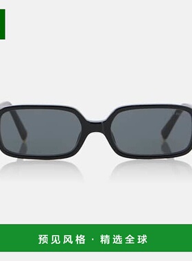 1h可退 香港直邮Miu Miu 缪缪 女士 矩形太阳眼镜 black黑色 舒适