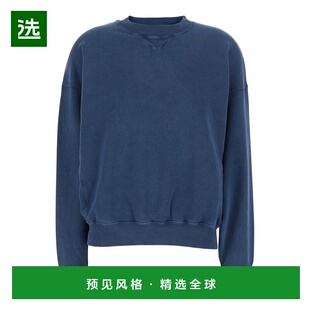 1h可退 香港直邮Semicouture 女士 Lettering 蓝色圆领溜肩徽标后