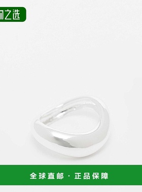 香港直邮ASOS 女士 设计银色电镀波浪纹戒指 metal金属色 舒适时