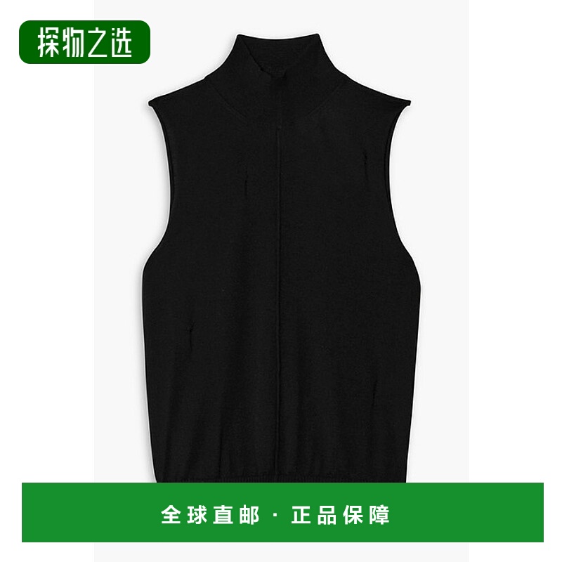 1h可退 香港直邮AMIRI 女士 磨破羊绒高领背心 PS22WKL022001BLAC