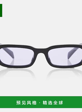 1h可退 香港直邮Prada 普拉达 女士 矩形太阳眼镜 black黑色 舒适