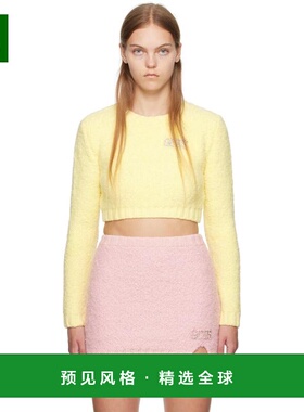 1h可退 【美国直邮】GCDS 黄色毛衣 女装毛衣 45 腈纶 25 初剪羊