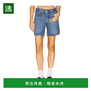 1h可退 香港直邮Levi'S 李维斯 女士 蓝色 501 Mid Thigh 牛仔短