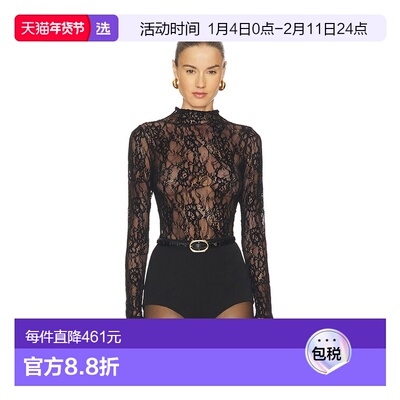 1h可退 香港直邮GOOD AMERICAN 女士 蕾丝高领连体衣 GB0708