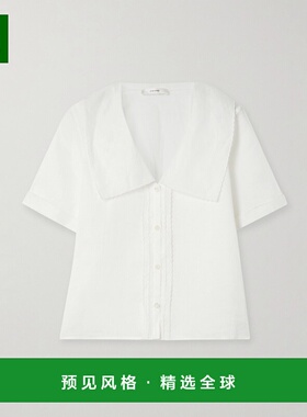 1h可退 香港直邮Frame Denim 女士 齿纹苎麻巴里纱衫 WE25WBL006W
