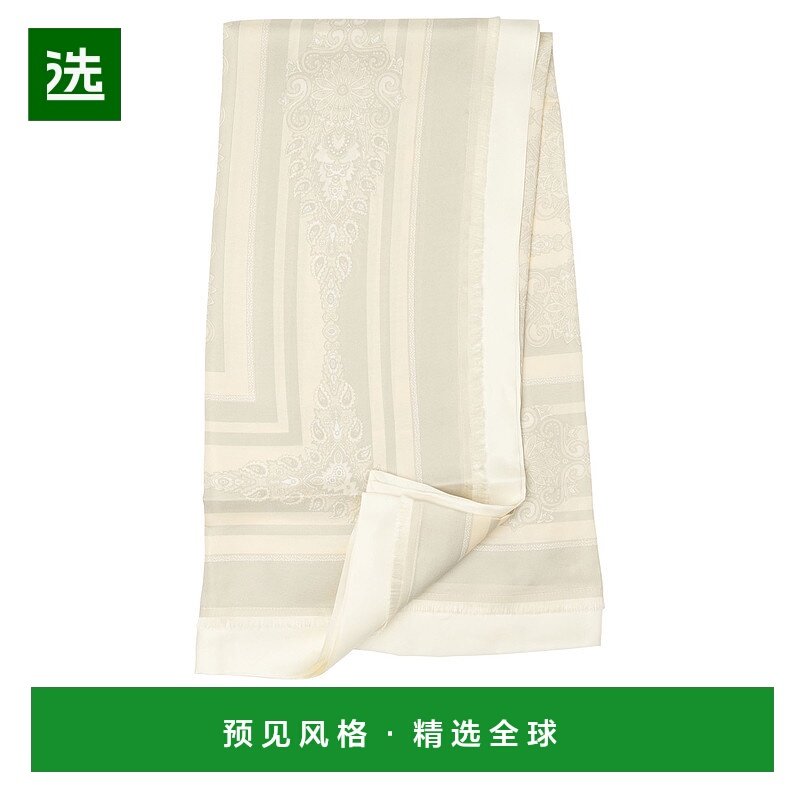 1h可退 香港直邮Etro 艾特罗 女士 饰有徽章与佩斯利花纹的丝巾 W