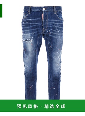 1h可退 香港直邮Dsquared2 二次方 男士 腰带环牛仔裤 S74LB1662S