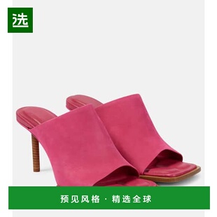 Carré 香港直邮Jacquemus Rond Les 非对称绒面革凉拖 女士