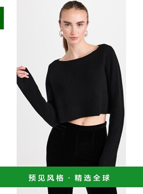 1h可退 香港直邮LE KASHA 女士 Cannes 羊绒短款毛衣 black黑色