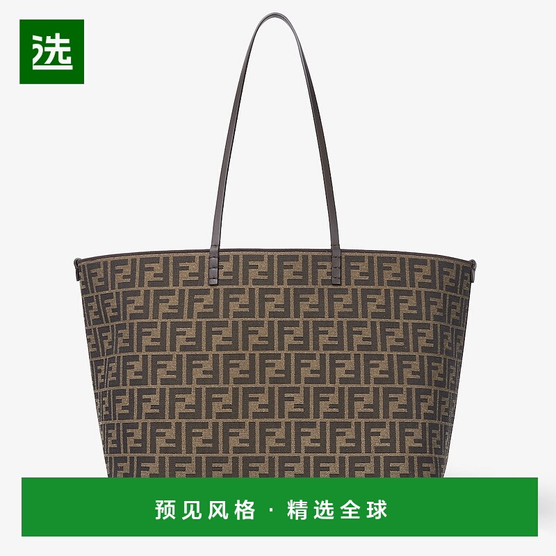 1h可退 欧洲直邮FENDI (2025) Roll Large-Shopping bag，采用烟F