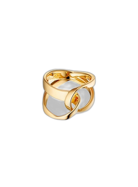 欧洲直邮POLENE 23新款 Éole女士金色黄铜镀金波浪状圆环戒指