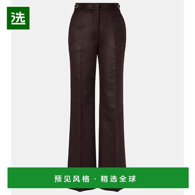 1h可退 香港直邮Gabriela Hearst 女士 Vesta 真丝喇叭长裤直筒裤