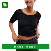 美国直邮 Lucas Free 1h可退 People San 黑色短款 圆领卫衣