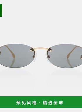 1h可退 香港直邮Fendi 芬迪 女士 First 精饰椭圆形太阳眼镜 0002