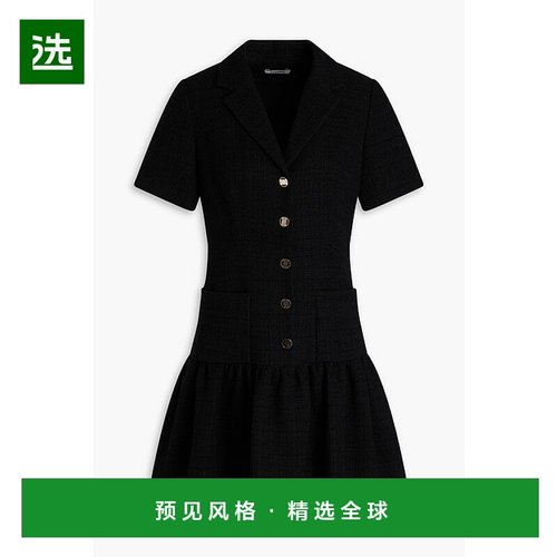 1h可退 香港直邮Sandro 女士 褶皱花呢迷你连衣裙 SFPRO03798NOIR