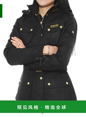 韩国直邮Barbour女款夹克外套B.INTL黑色徽标立领长袖LWX0003BK51
