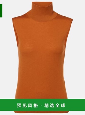 1h可退 香港直邮Loro Piana 诺悠翩雅 女士 羊绒上衣 orange橙色