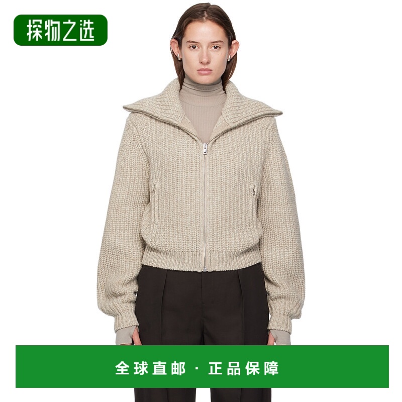 香港直邮Lemaire 女士 米色拉链毛衣 OW1186LK1029