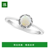 美国直邮 Macy 1h可退 纯银蛋白石六爪单石戒指 克拉总