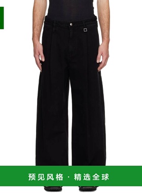 1h可退 香港直邮Wooyoungmi 吴阳米 男士 黑色 Wide Folding 牛仔