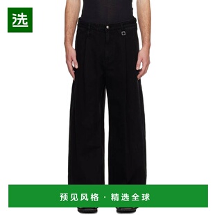 1h可退 香港直邮Wooyoungmi 吴阳米 男士 黑色 Wide Folding 牛仔