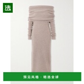 香港直邮CULT GAIA 女士 1h可退 Carline 露肩羊毛羊绒混纺中长连