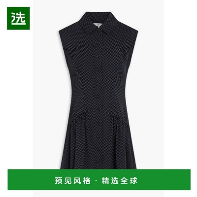 1h可退 香港直邮Frame Denim 女士 波尔卡圆点真丝迷你衬衫式连衣