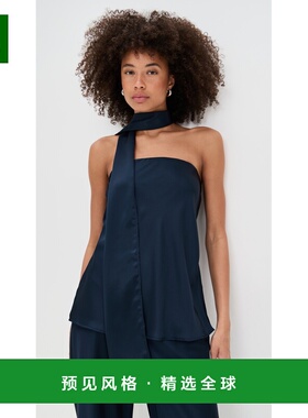 1h可退 香港直邮REFORMATION 女士 Sienna 缎面上衣 blue蓝色 舒