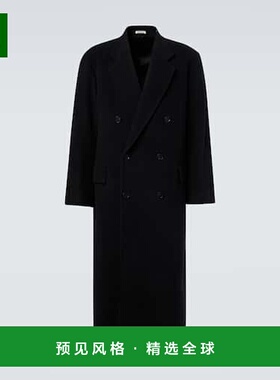 1h可退 香港直邮AURALEE 男士 mosser 双排扣羊毛大衣 black黑色
