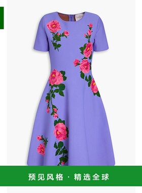 1h可退 香港直邮CAROLINA HERRERA 女士 喇叭提花针织连衣裙 P241