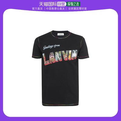 香港直邮Lanvin 黑色徽标细节T恤 RMJE0020JR07潮流浪凡