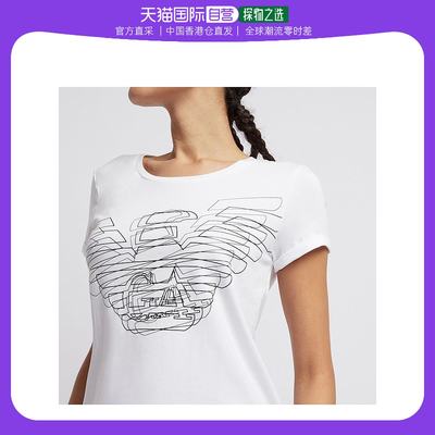 香港直邮EMPORIO ARMANI 女士白色棉质T恤 3GTT04-TJ28Z-1100