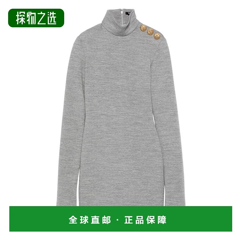 香港直邮Balmain 巴尔曼 女士 高領長袖連身裙 FF0R8895JL17