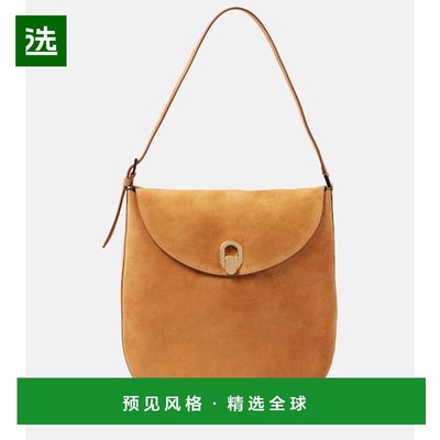 1h可退 香港直邮SAVETTE 女士 Tondo 大号绒面革肩包 brown棕色