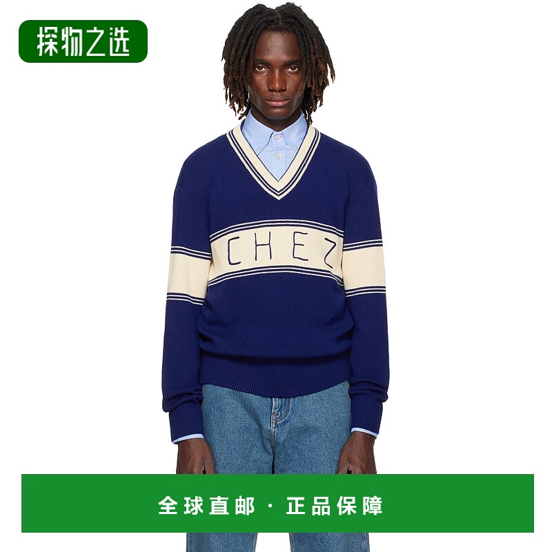 香港直邮valentino 华伦天奴 男士 海军蓝 & 驼色 Chez Jacquard