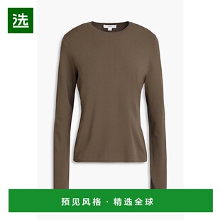 香港直邮VINCE green绿色 女士 V032879543 舒适 圆领上衣 1h可退