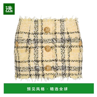 1h可退 香港直邮Balmain 亮片粗花呢迷你裙 GF1LBB42XL73半身裙