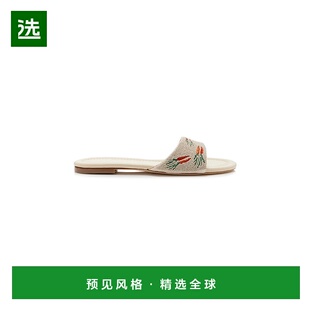 1h可退 香港直邮Staud 女士 Gracie 珠饰皮质凉鞋 beige米色 舒适