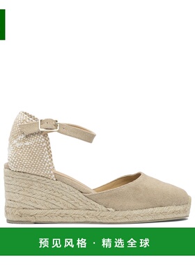 1h可退 香港直邮CastaÑer 女士 浅褐色橡胶帆布面凉鞋 CAROL6002S